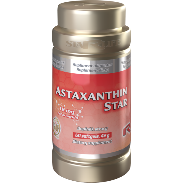 ASTAXANTHIN STAR - pre podporu ochrany buniek pred oxidačným stresom a pre celkovú vitalitu organizmu, Starlife  60 kaps