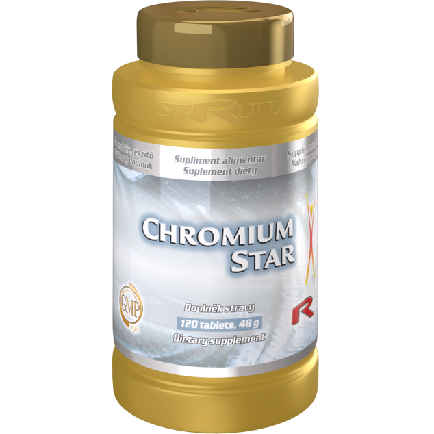 CHROMIUM STAR - pre optimálnu hladinu krvného cukru a pre zníženie hladiny cholesterolu, Starlife 120 tabl CHROMIUM STAR - pre optimálnu hladinu krvného cukru a pre zníženie hladiny cholesterolu, Starlife 120 tabl