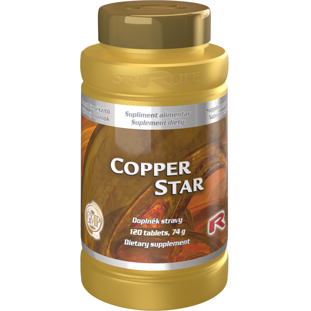 COPPER STAR - s obsahom medi pre pomoc pri tvorbe kostí a červených krviniek, Starlife 120 tabl COPPER STAR - s obsahom medi pre pomoc pri tvorbe kostí a červených krviniek, Starlife 120 tabl