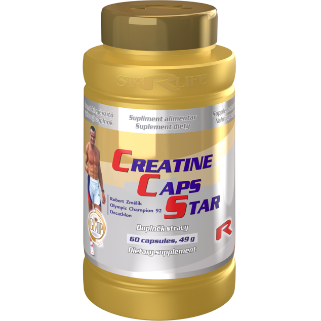 CREATINE CAPS STAR - kreatín pre zvýšenie fyzickej výkonnosti a ako rýchly a efektívny zdroj energie, Starlife  60 kaps
