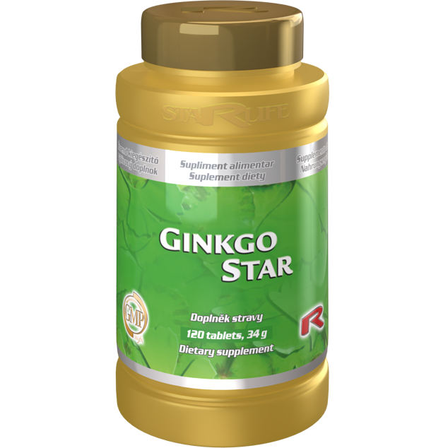 GINKGO STAR  -  pre podporu kardiovaskulárneho a obehového systému, Starlife  120 tob GINKGO STAR  -  pre podporu kardiovaskulárneho a obehového systému, Starlife  120 tob