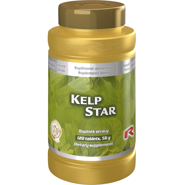 KELP STAR - prírodný zdroj jódu pre zdravú štítnu žľazu a metabolizmus, Starlife 120 tabl KELP STAR - prírodný zdroj jódu pre zdravú štítnu žľazu a metabolizmus, Starlife 120 tabl