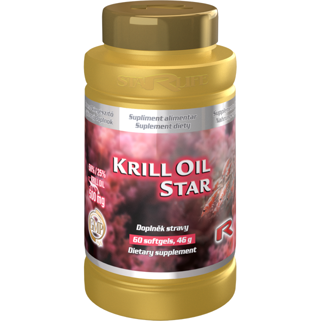 KRILL OIL STAR - olej z morského krilu pre podporu zdravia srdca, mozgu, kĺbov, imunity, očí a pokožky, Starlife  60 kaps