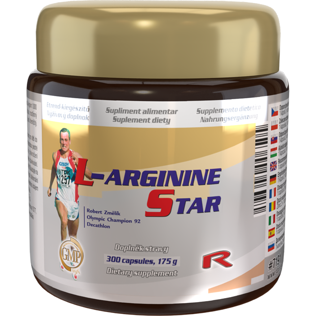 L-ARGININE STAR - pre regeneráciu tkanív a zväčšenie objemu svalovej hmoty, Starlife  300 kaps