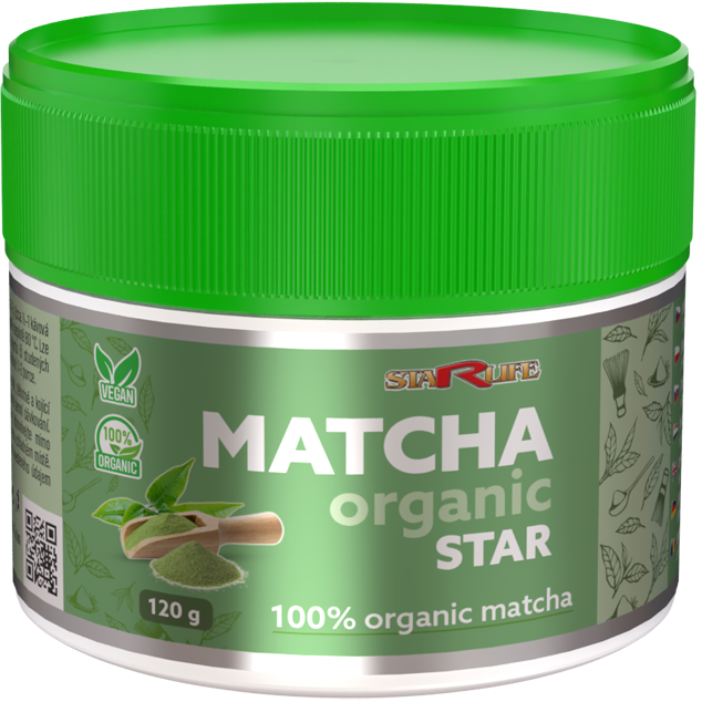 MATCHA ORGANIC STAR – 100 % organická matcha pre energiu, sústredenie a celkovú rovnováhu organizmu, Starlife 120 g