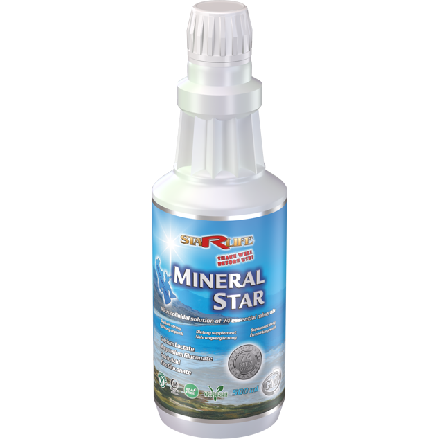 MINERAL STAR  - roztok základných minerálov a stopových prvkov, Starlife  500 ml