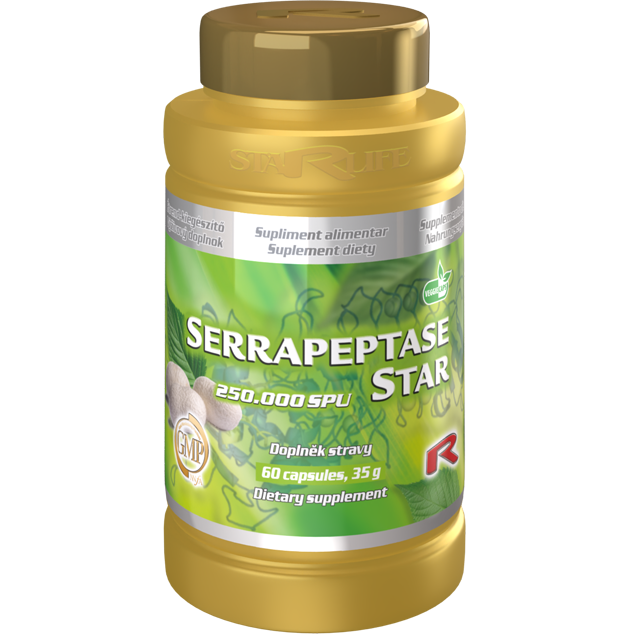 SERRAPEPTASE STAR - pri zápalových ochoreniach a opakovaných infekciách, Starlife  60 kaps