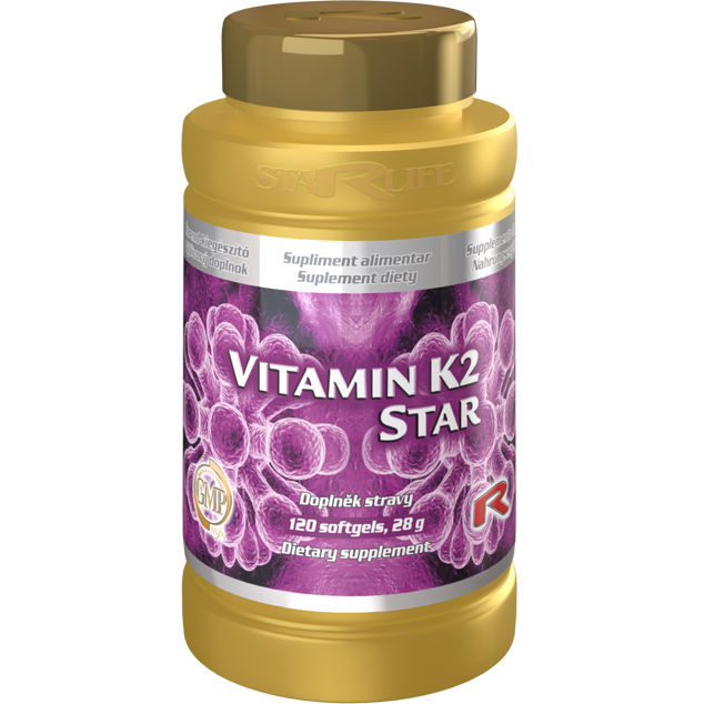VITAMIN K2 STAR - pre podporu krvnej zrážanlivosti a stavbu zdravých kostí, Starlife  120 tob VITAMIN K2 STAR - pre podporu krvnej zrážanlivosti a stavbu zdravých kostí, Starlife  120 tob