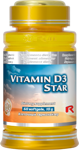 VITAMIN D3 STAR - pre zvýšenie obranyschopnosti organizmu a udržanie normálneho stavu kostí a svalov,  Starlife 60 kaps 