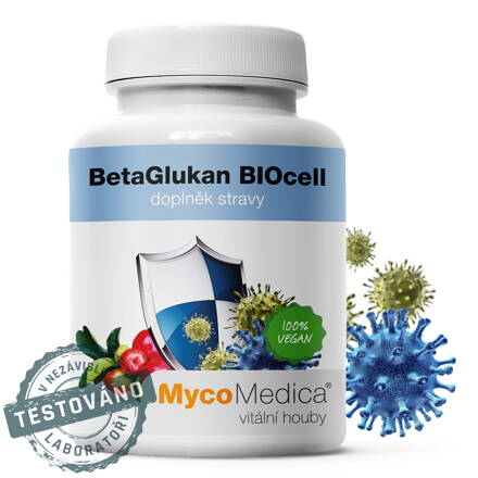 BetaGlukan BIOcell  - prírodný ß-1,3/1,6 D-glukan, MycoMedica  90 kapsúl