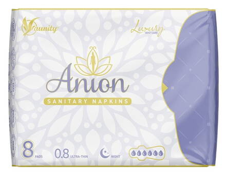 Aniónové vložky "Anion Luxury" na nočné použitie, Aunity 8 ks