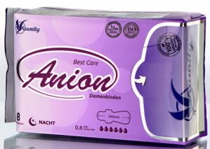 Aniónové vložky Anion na nočné použitie, Aunity 8 ks