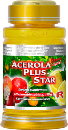 ACEROLA PLUS STAR - vitamín C s acerolou pre podporu imunitného systému, Starlife  60 tabliet