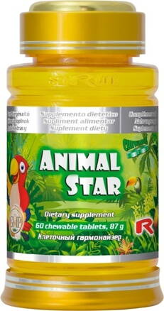 ANIMAL STAR - s obsahom vitamínov, minerálov a antioxidantov pre deti, Starlife  60 tabl