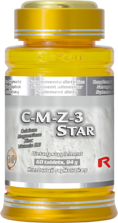 C-M-Z-3 STAR  - vápnik, horčík a zinok pre podporu celého organizmu, Starlife 60 tabl - dostupné len 3 kusy