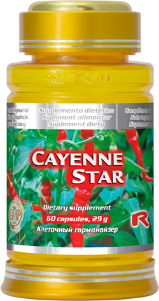 CAYENNE STAR  -  pre zlepšenie cirkulácie krvi a prekrvenia, Starlife  60 kaps
