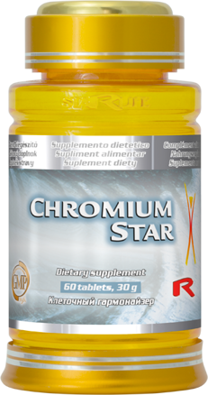CHROMIUM STAR - pre optimálnu hladinu krvného cukru a pre zníženie hladiny cholesterolu, Starlife  60 tabl