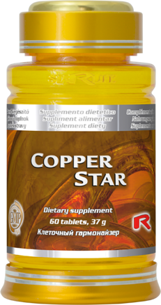 COPPER STAR  -  s obsahom medi pre pomoc pri tvorbe kostí a červených krviniek, Starlife  60 tabl