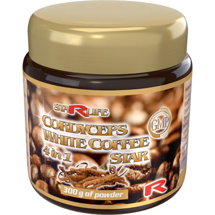 CORDYCEPS WHITE COFFEE STAR, 4 in 1 - Káva Arabica s obsahom huby Cordyceps, Starlife 300 g