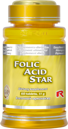 FOLIC ACID STAR -  kyselina listová pre obnovu a rast buniek a pre správny vývoj plodu počas tehotenstva, Starlife  60 tabl