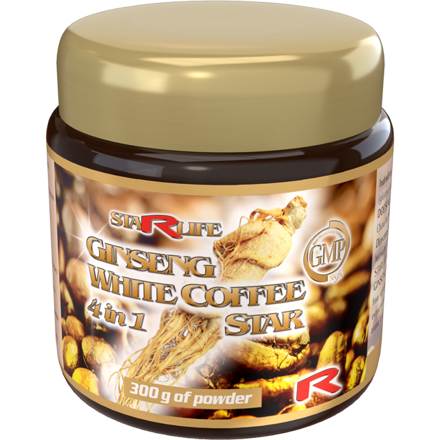 GINSENG WHITE COFFEE STAR - Káva Arabica s obsahom ženšenu, Starlife 300 g