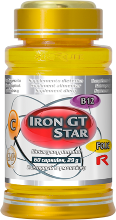 IRON GT STAR – s obsahom železa pre podporu imunitného systému, zníženie únavy a vyčerpania, Starlife  60 kaps