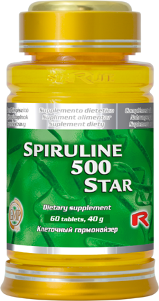 SPIRULINE 500 STAR - pre podporu imunitného systému, činnosti čriev a vitality, Starlife  60 kaps
