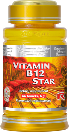 VITAMIN B12 STAR - pre správny krvný tlak, krvotvorbu a zdravý nervový systém, Starlife  60 tabl